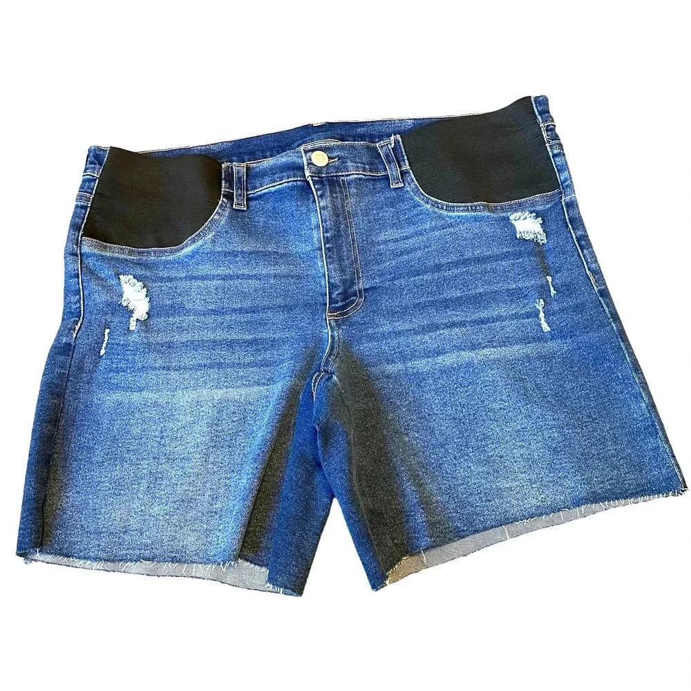 NWT Time & Tru Maternity Comfort Stretch Better Bermuda Jeans Short Size 20 XXL